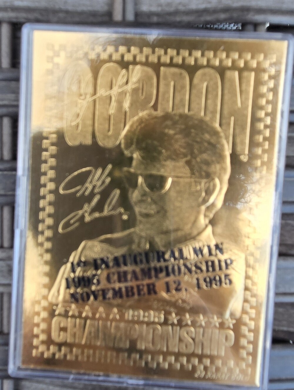 1995 Jeff Gordon 23KT Gold Card #0635/10,000 COA Original Box NASCAR